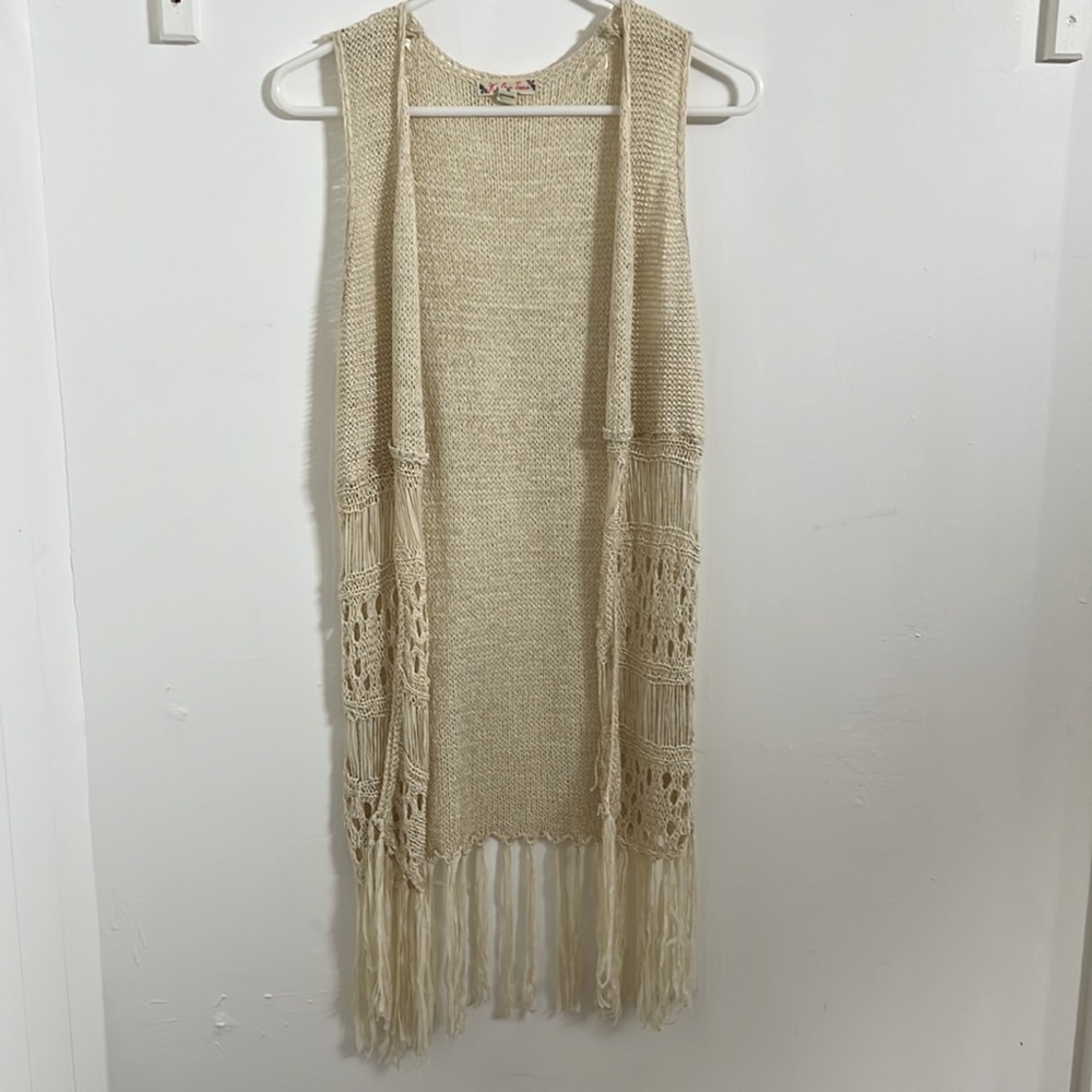 It’s our time crocheted fringe vest size medium